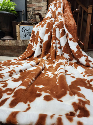 Xxl 60x90 Copper Fluffy cow on Ginger Hide